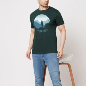 Wear Your Opinion Men's S to 5XL Premium Combed Cotton Printed Half Sleeve T-Shirt (Design: Life by Compass)